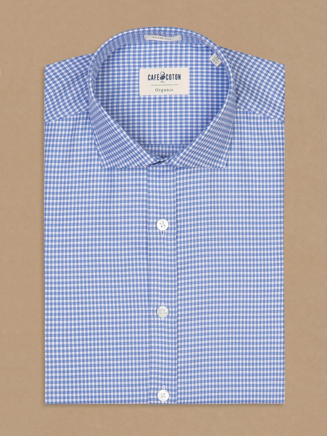 Nigel hemels geruit organisch overhemd