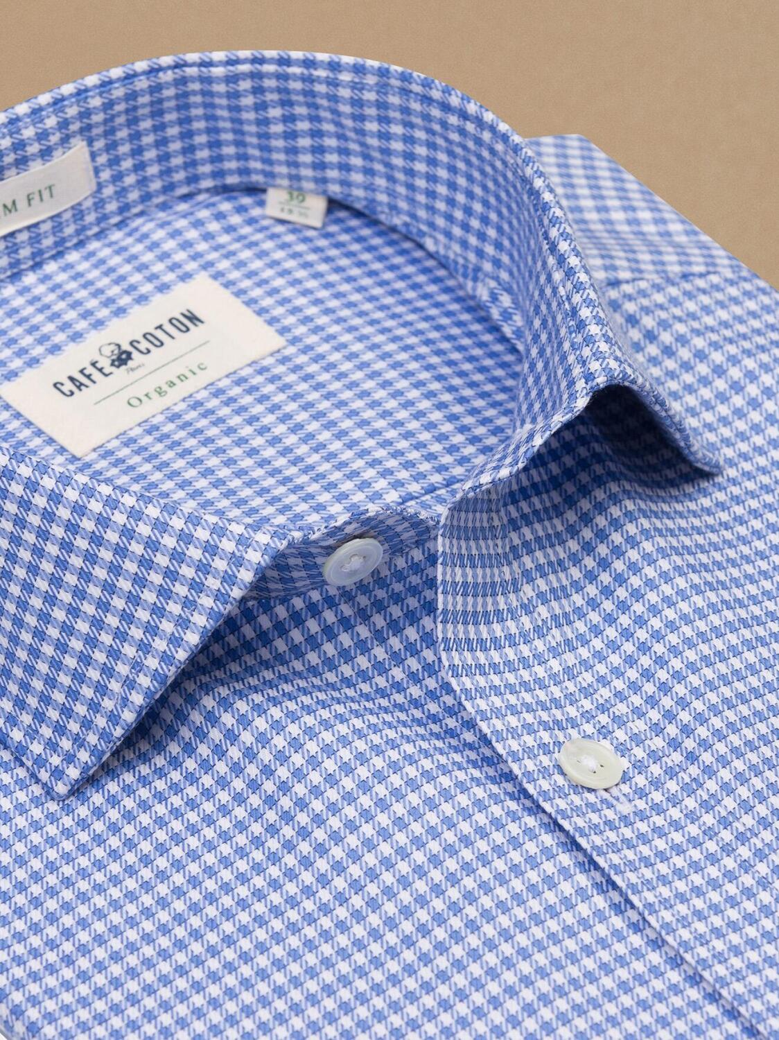 Nigel hemels geruit organisch overhemd