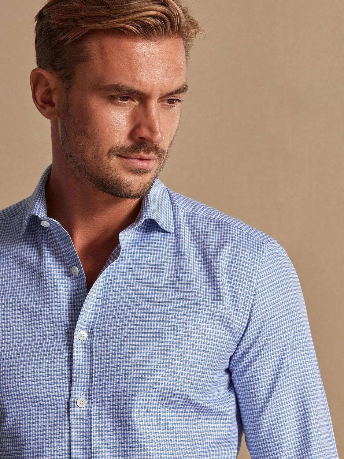 Nigel hemels geruit organisch overhemd