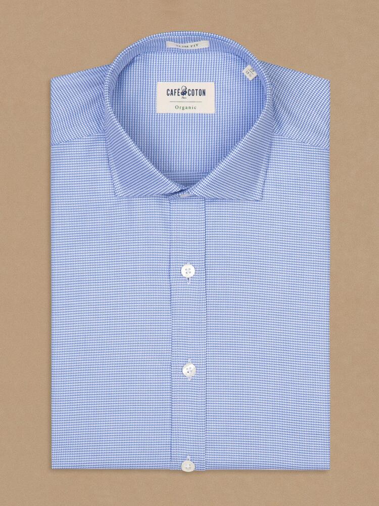 Chemise bio Percy en twill ciel