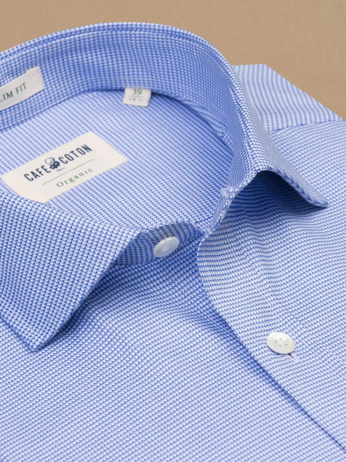 Chemise bio Percy en twill ciel