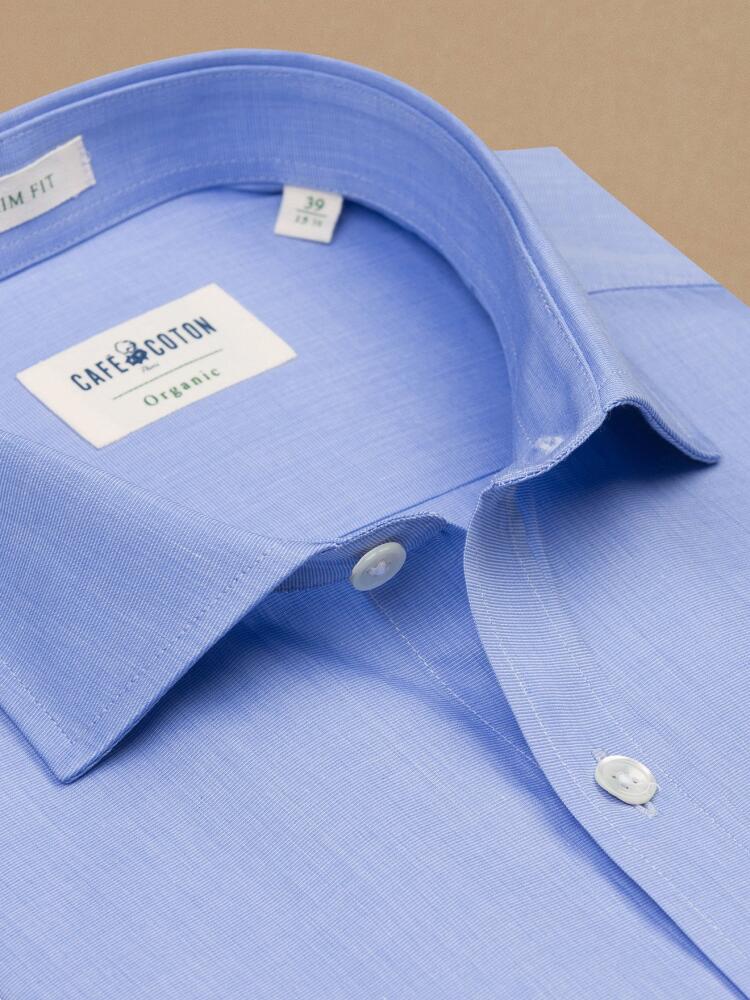 Chemise bio Shanon en popeline ciel