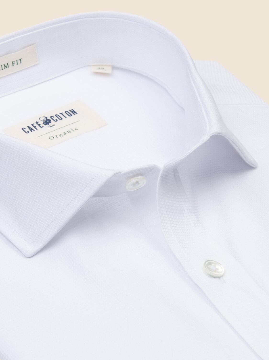 Chemise bio cintr&eacute;e Alan textur&eacute;e blanche