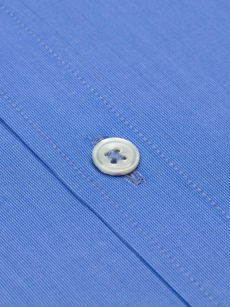 Blue organic poplin slim shirt