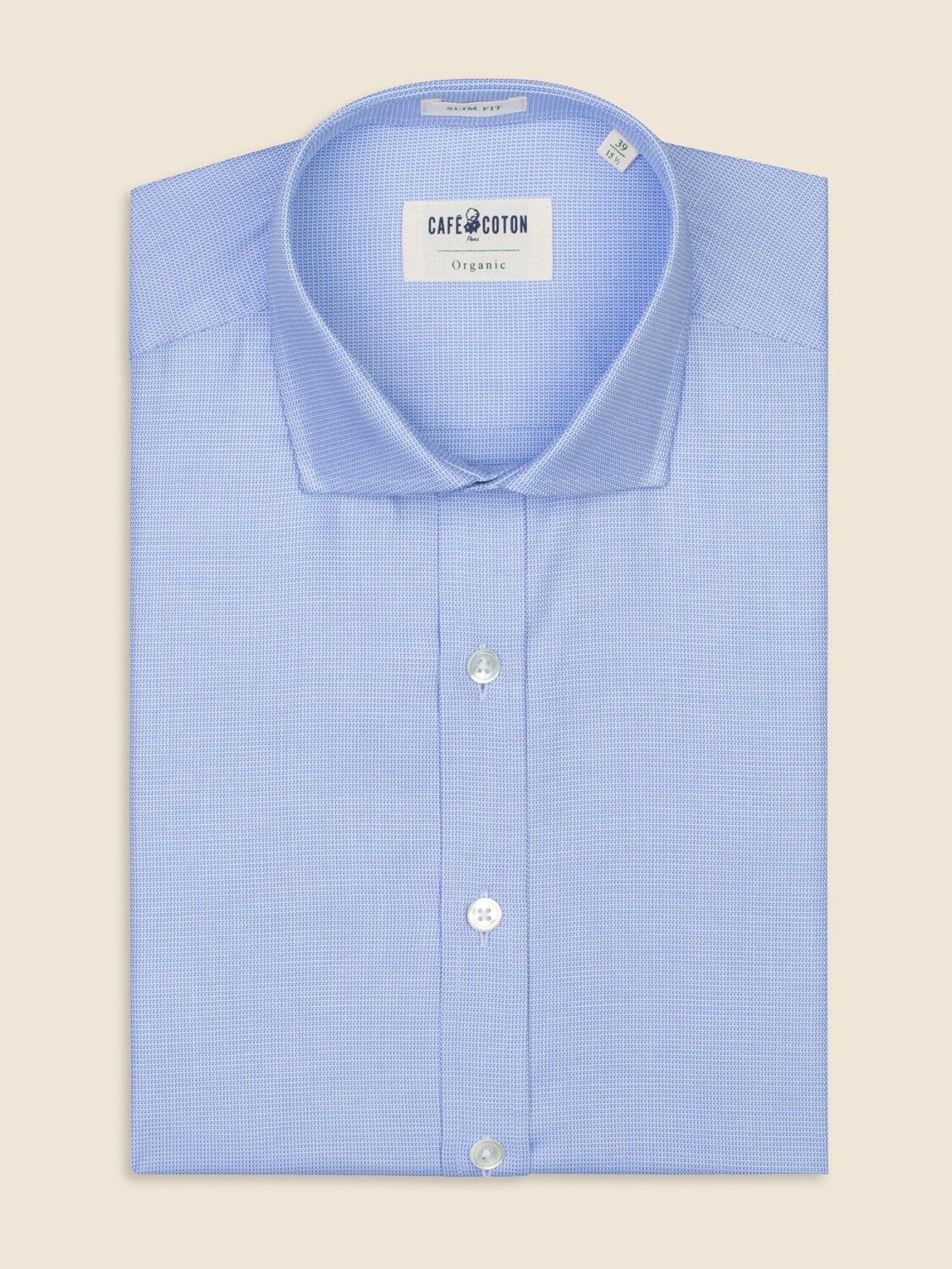 Chemise bio cintr&eacute;e Brad ciel