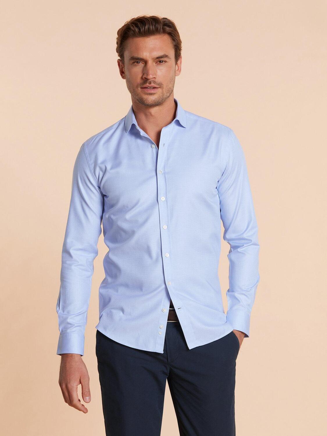 Chemise bio cintr&eacute;e Brad ciel