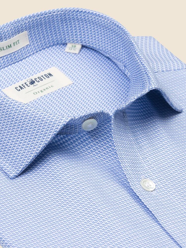 Chemise bio cintrée Carl ciel