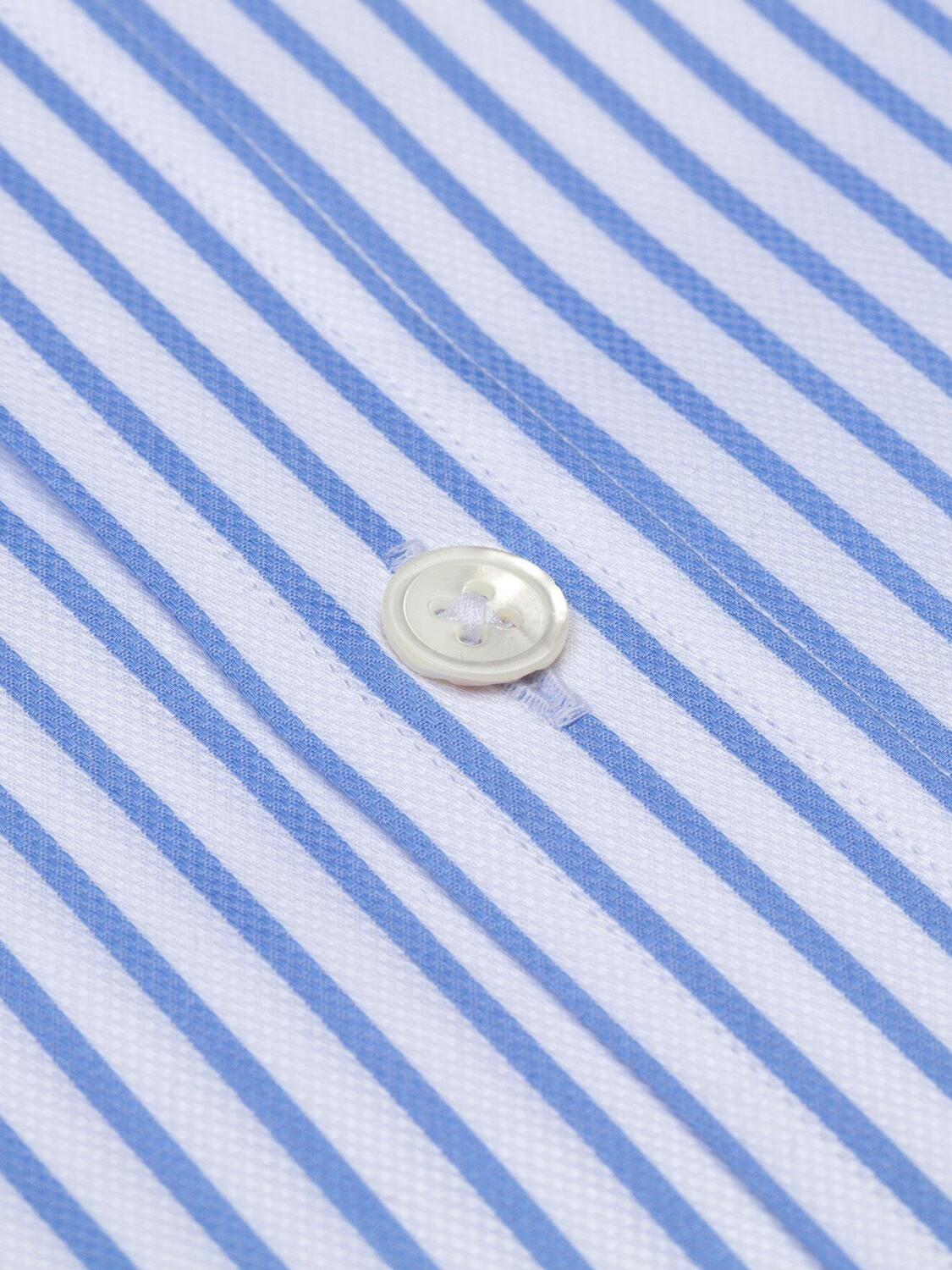 Chemise bio cintrée Casey à rayures ciel