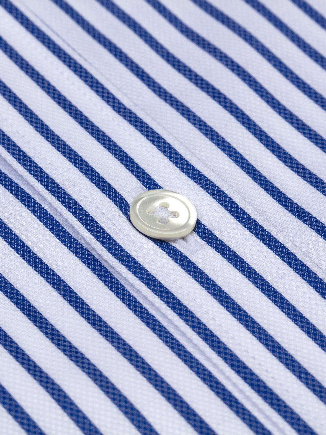 Chemise bio cintr&eacute;e Casey &agrave; rayures marine