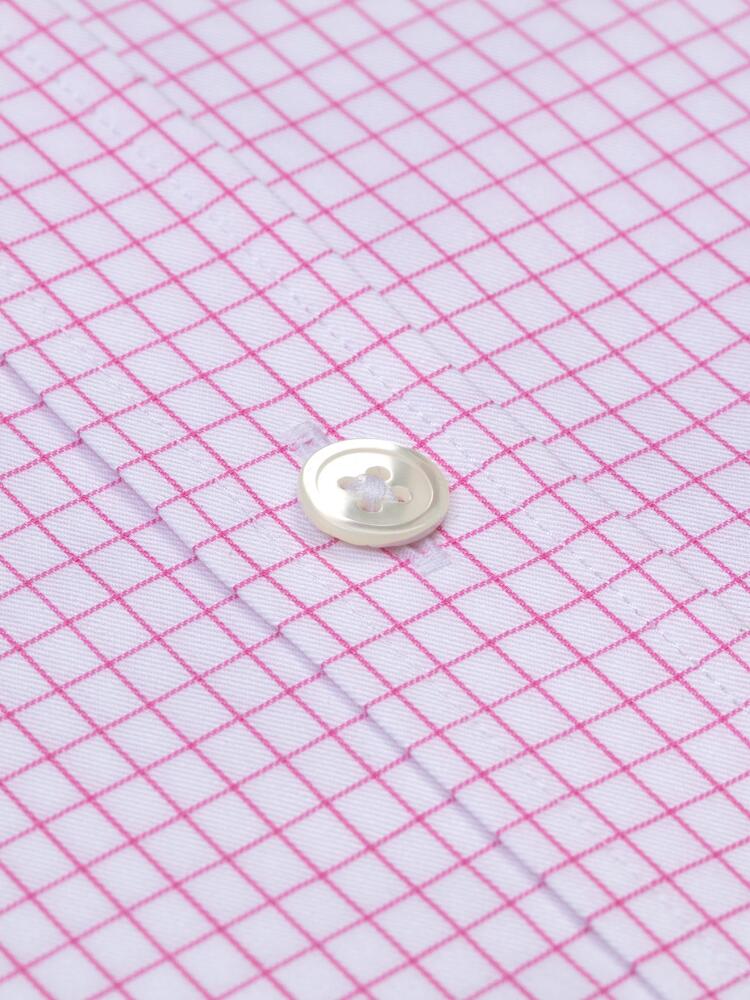 Chemise bio cintrée Chad à carreaux roses