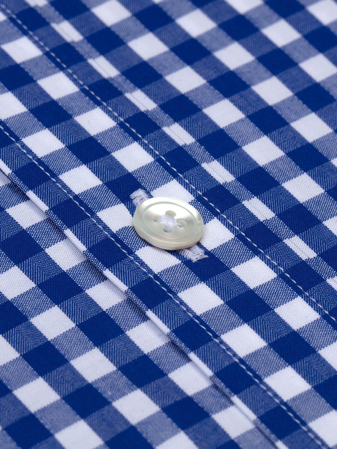 Chemise bio cintr&eacute;e Colin &agrave; carreaux marine