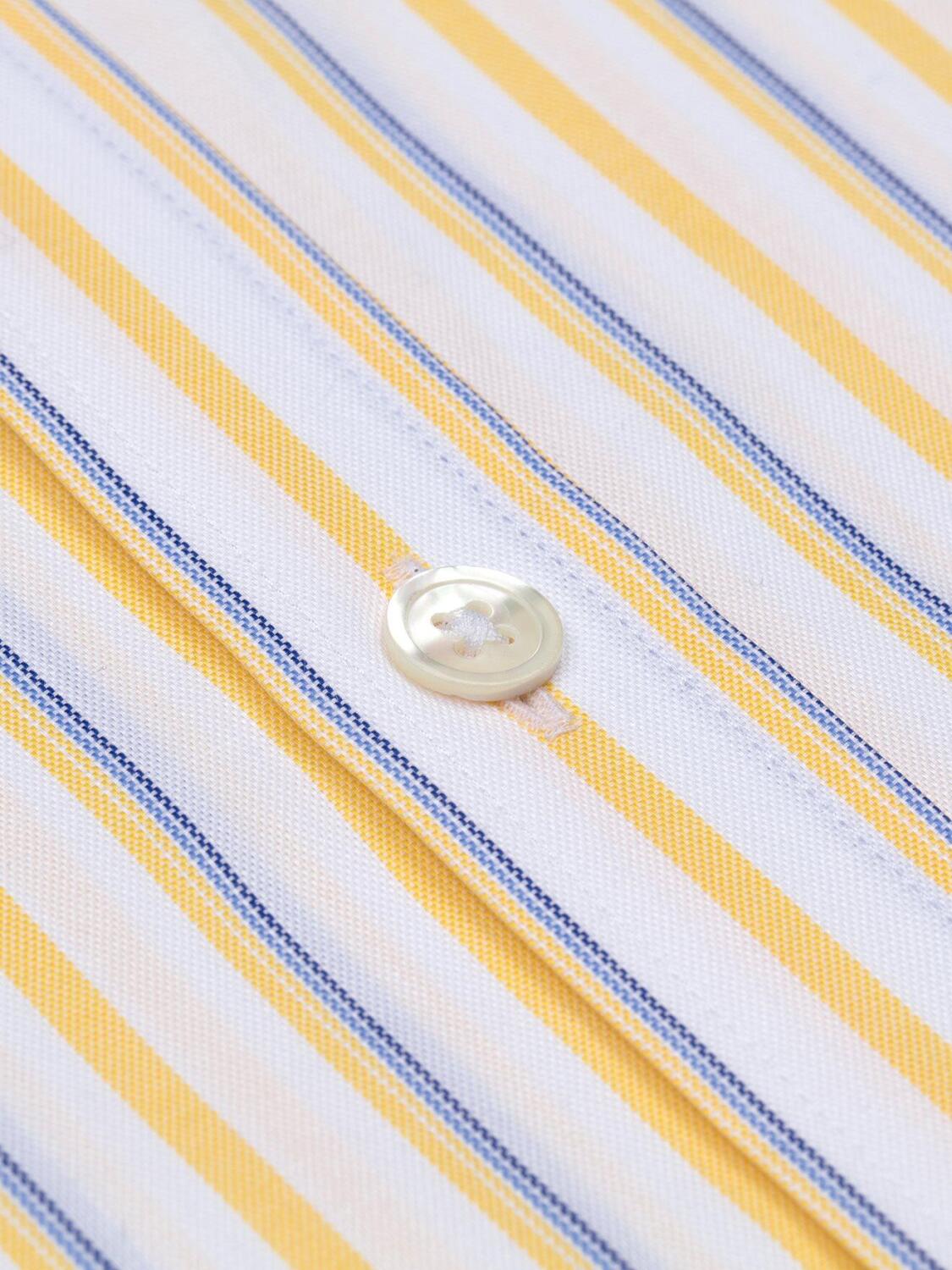 Chemise bio cintr&eacute;e Curtis &agrave; rayures jaunes