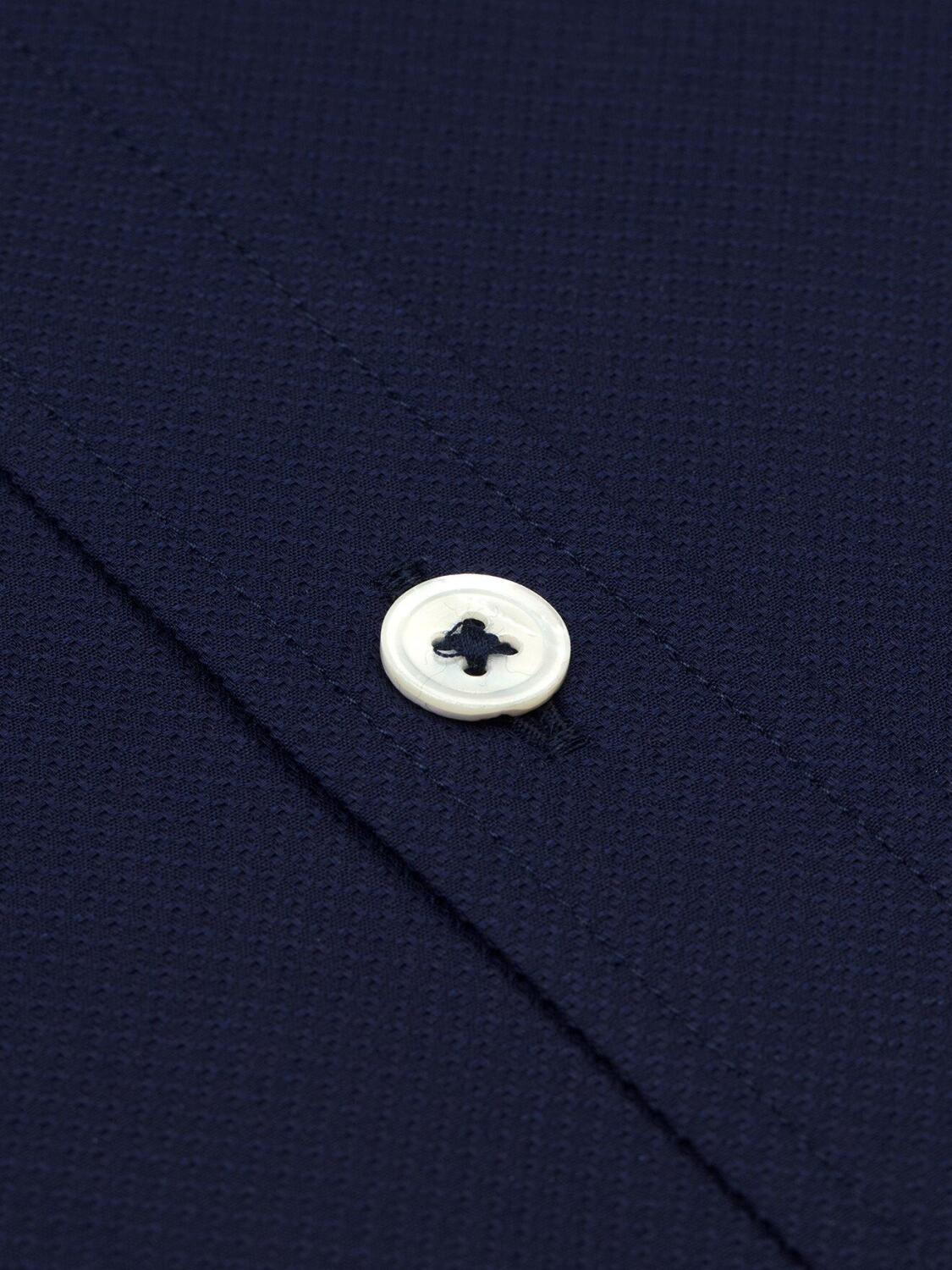 Chemise bio cintr&eacute;e Lisbonne marine