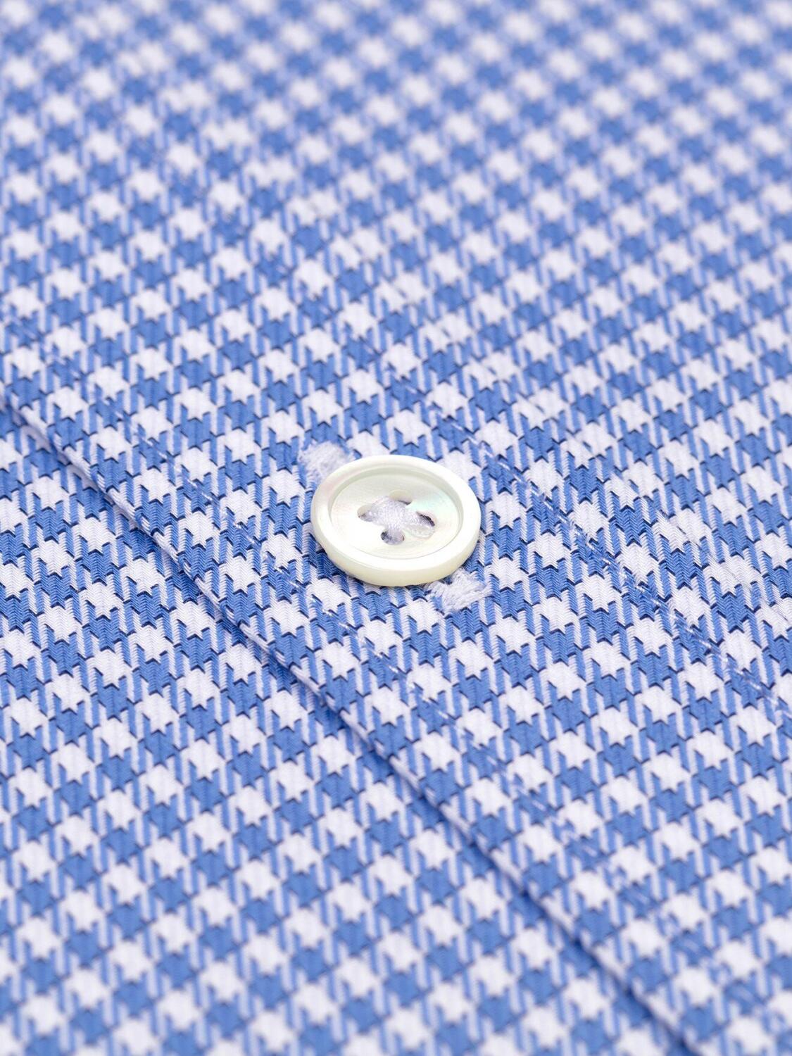 Chemise cintr&eacute;e bio Nigel &agrave; carreaux ciel