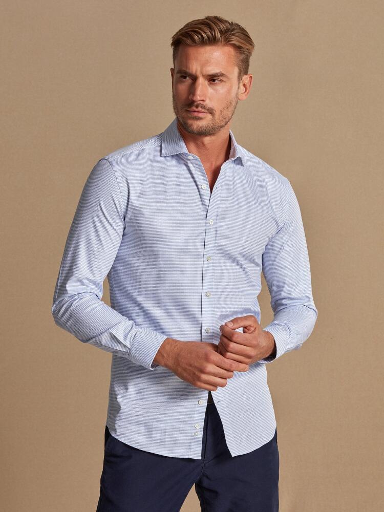 Chemise cintrée bio Rhys en twill ciel