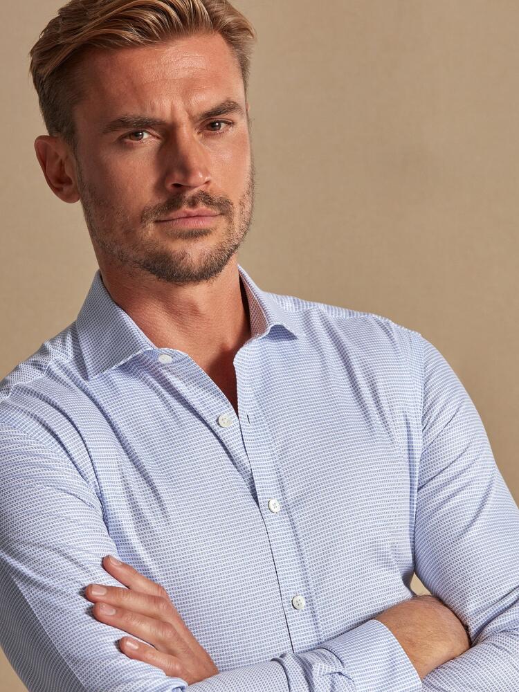 Chemise cintrée bio Rhys en twill ciel