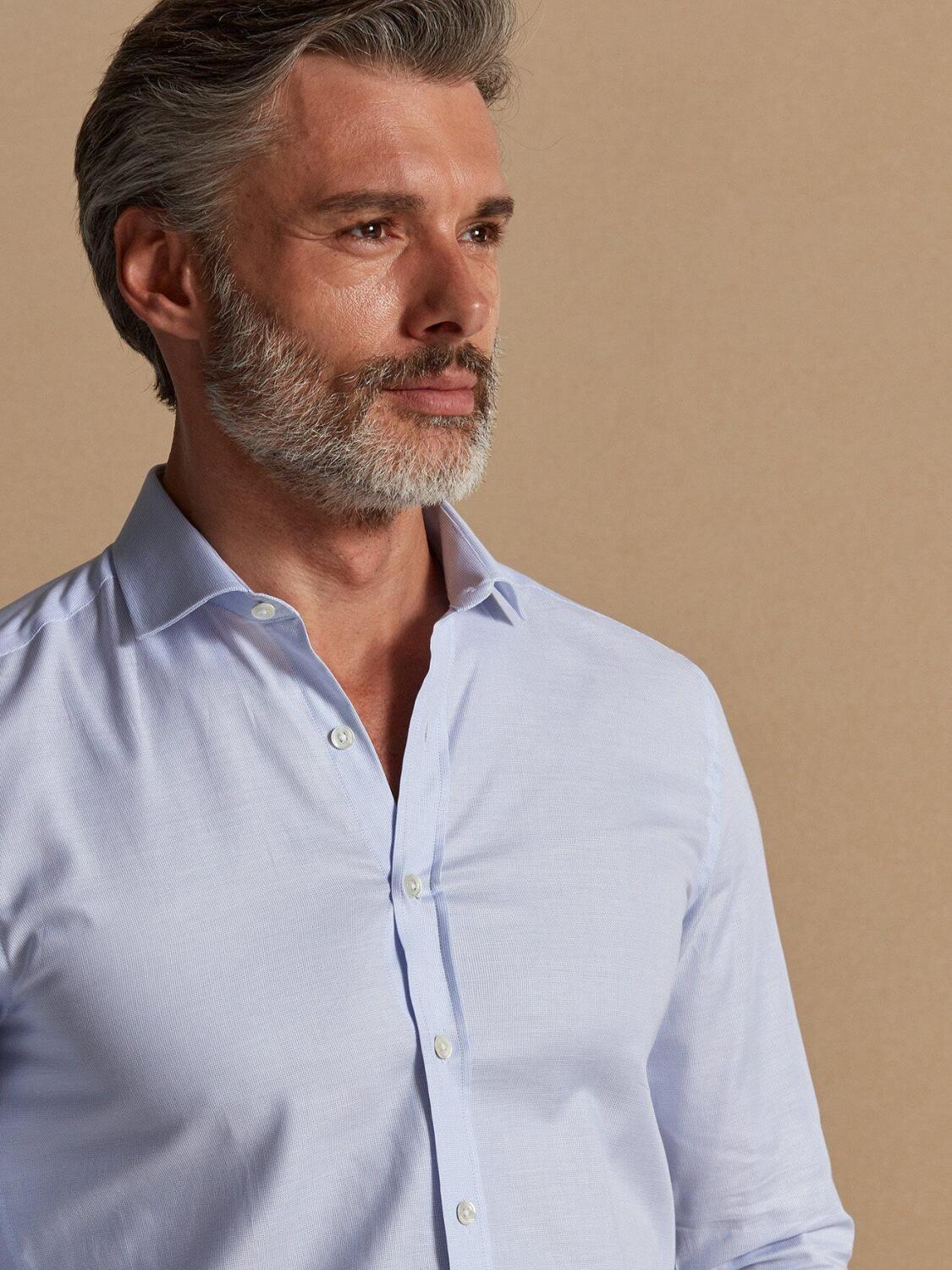 Chemise cintr&eacute;e bio Rich en natt&eacute; ciel