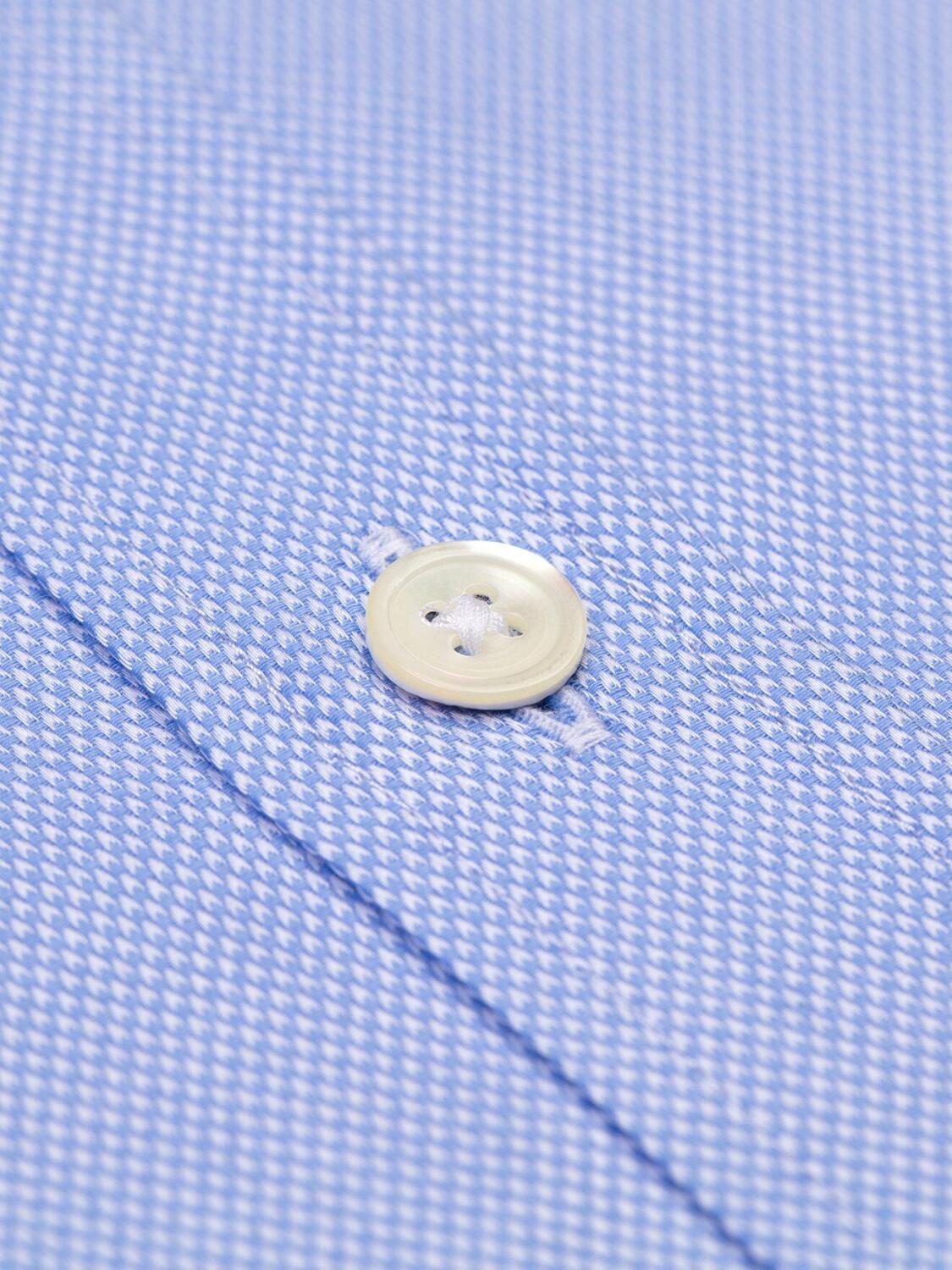 Chemise cintr&eacute;e bio Ronny en chevron ciel