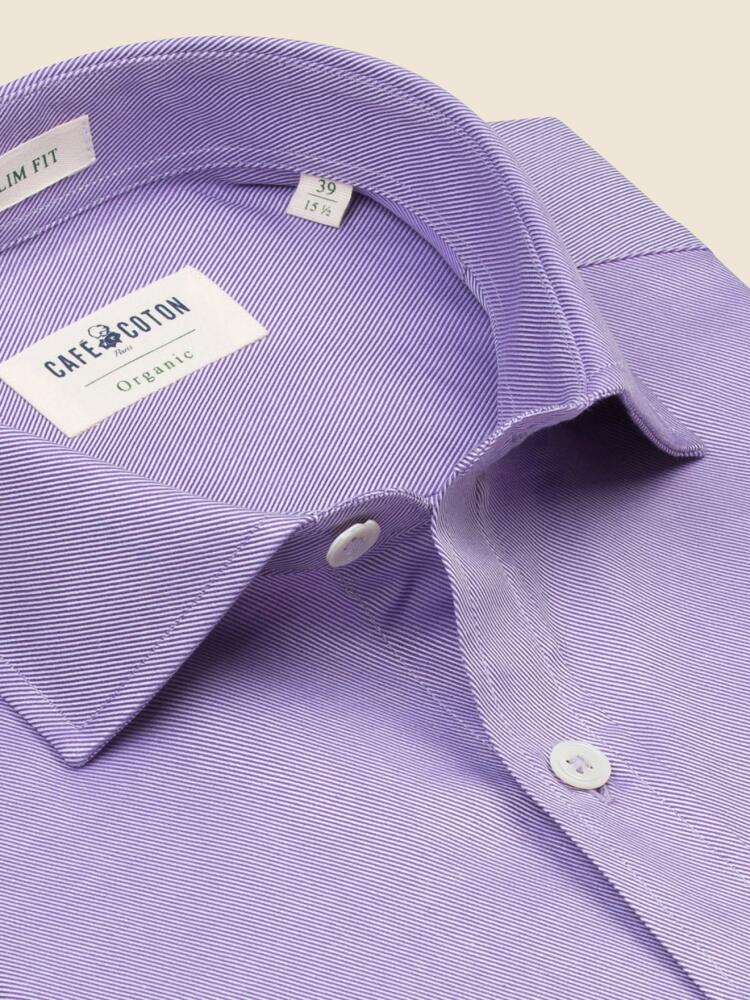 Lilac twill slim fit shirt