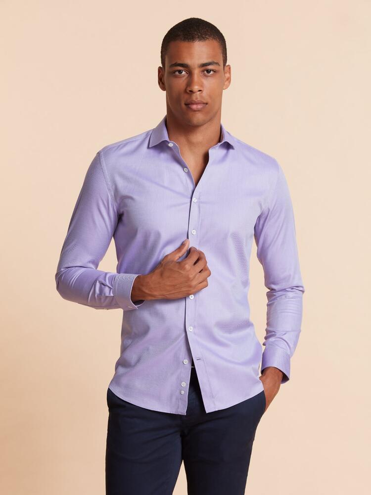 Chemise bio cintrée en twill parme