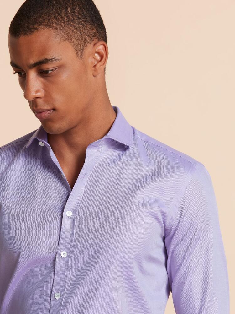 Chemise bio cintrée en twill parme