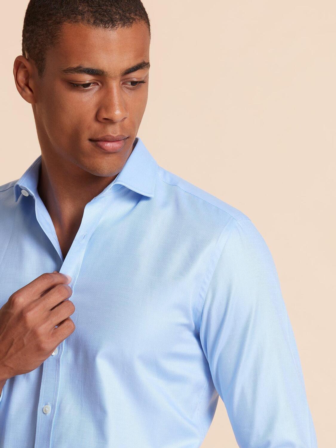 Chemise bio cintr&eacute;e en twill ciel