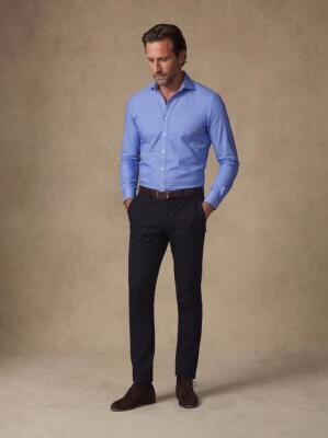 Chemise Daria non-iron en popeline bleue