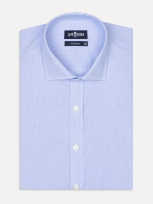 Chemise non-iron en mille raies ciel