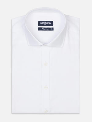 Chemise non-iron en oxford blanc