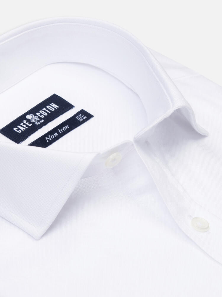 Chemise non-iron en oxford blanc