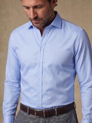 Chemise non-iron en oxford ciel