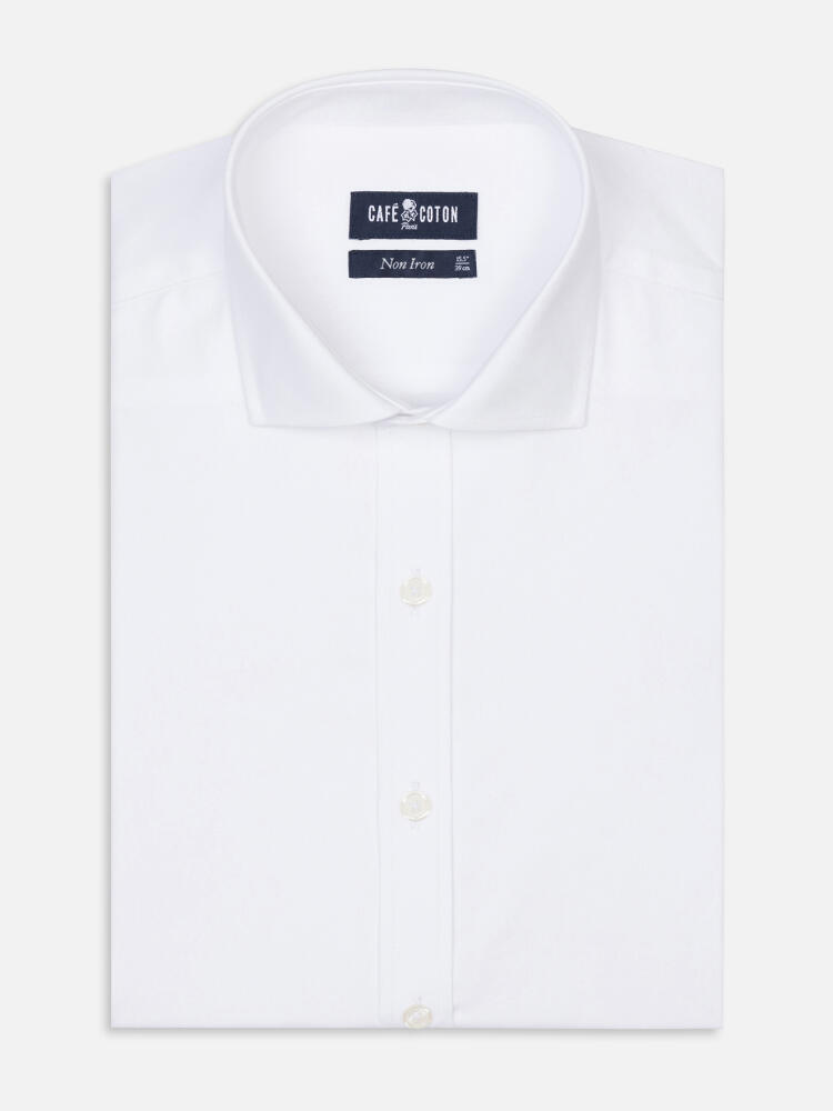 Chemise non-iron en pin point blanc