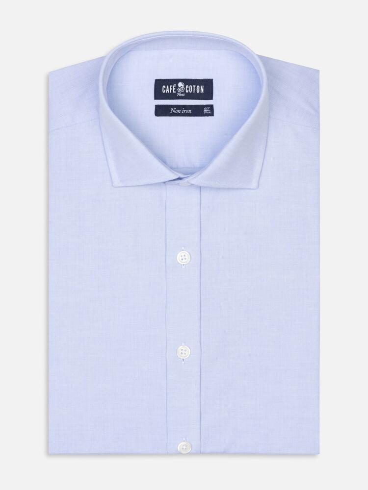 Chemise non-iron en pin point ciel
