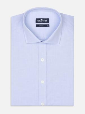 Chemise non-iron en pin point ciel
