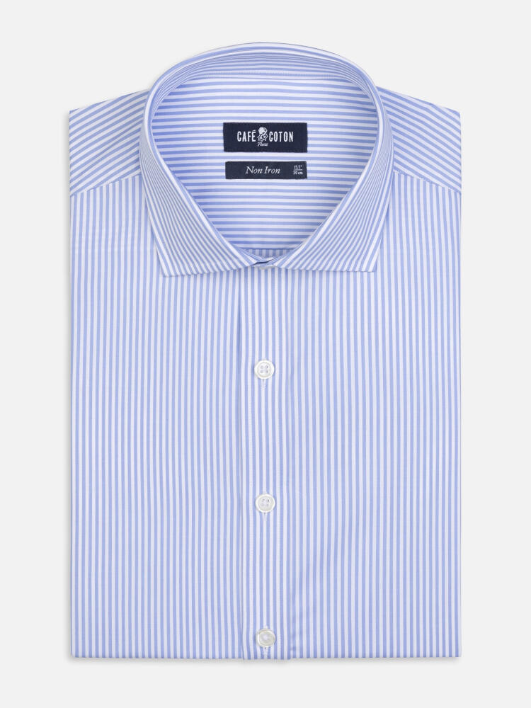 Chemise Sawyer non-iron &agrave; rayures ciel