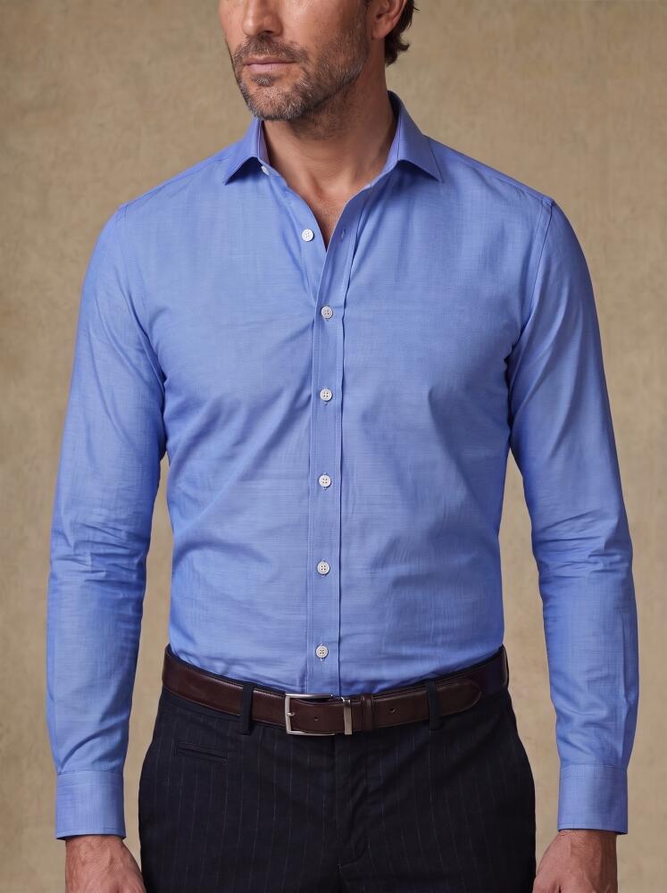 Chemise cintr&eacute;e Daria non-iron en popeline bleue