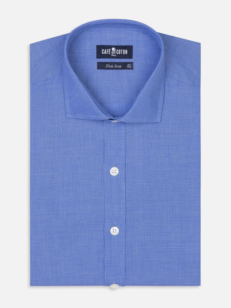 Chemise cintr&eacute;e Daria non-iron en popeline bleue