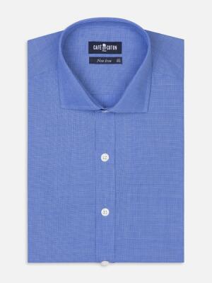 Chemise cintr&eacute;e Daria non-iron en popeline bleue