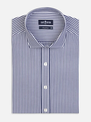 Chemise cintr&eacute;e Davin non-iron &agrave; rayures marine