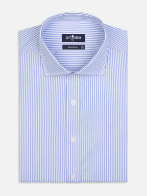 Chemise cintr&eacute;e Sawyer non-iron &agrave; rayures ciel
