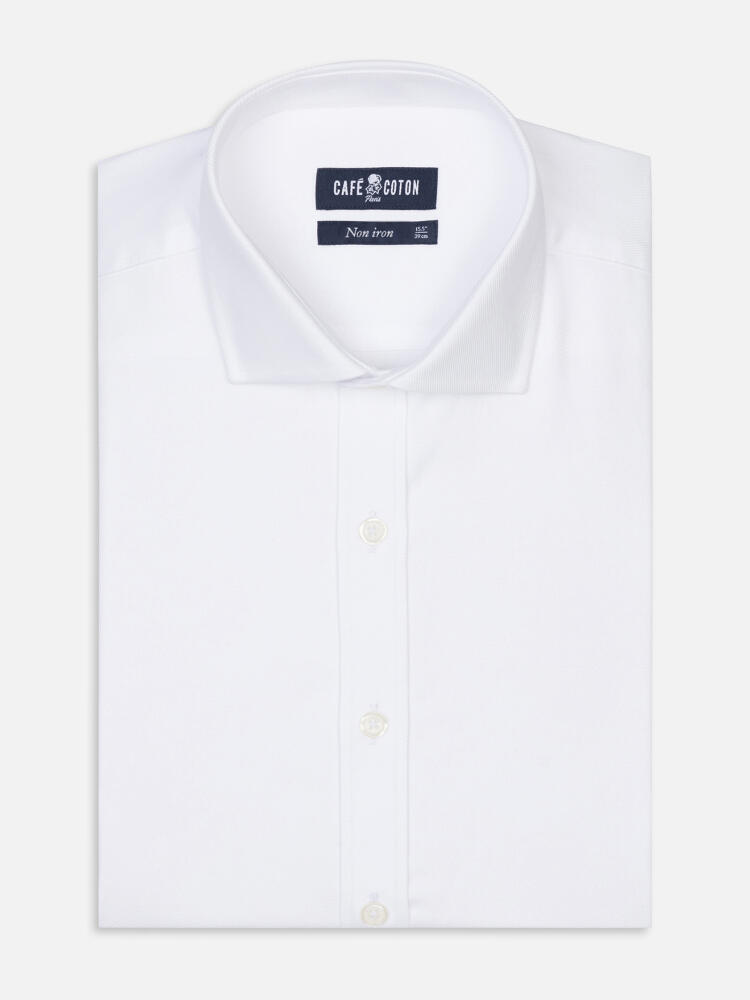 Chemise non-iron en twill blanc