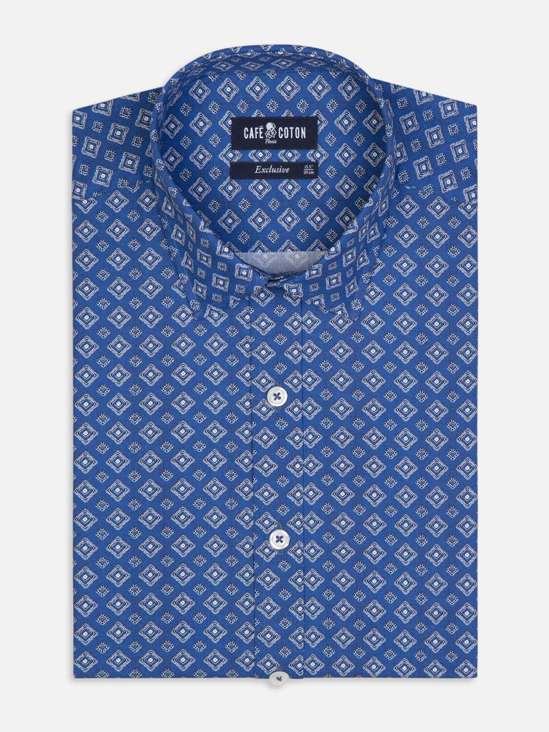 Tailliertes Hemd Alvin mit Ethno-Print - Kleiner Kragen