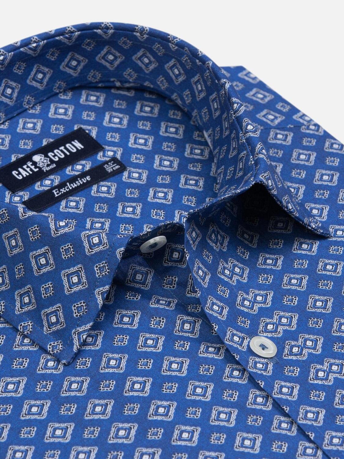 Tailliertes Hemd Alvin mit Ethno-Print - Kleiner Kragen