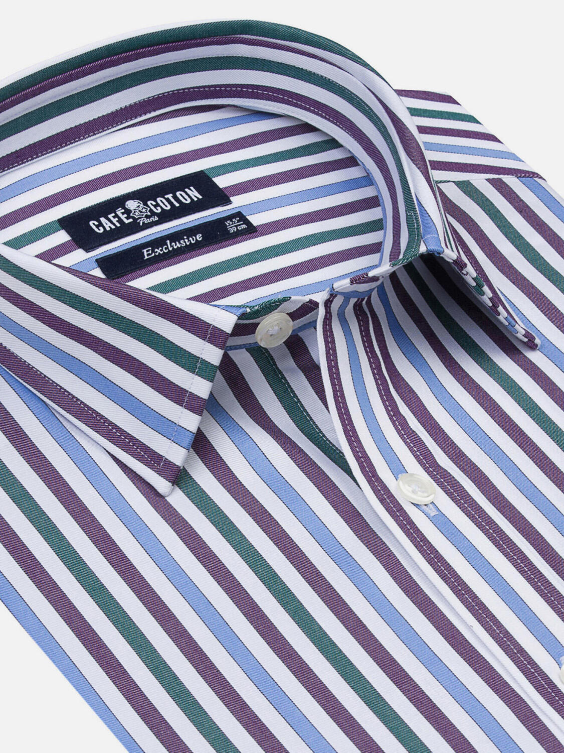 Chemise cintr&eacute;e Andersen parme - Petit col