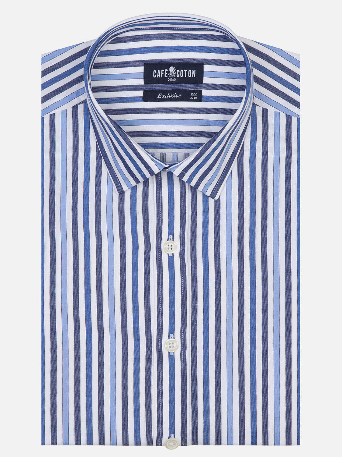 Chemise cintr&eacute;e Andersen marine - Petit col