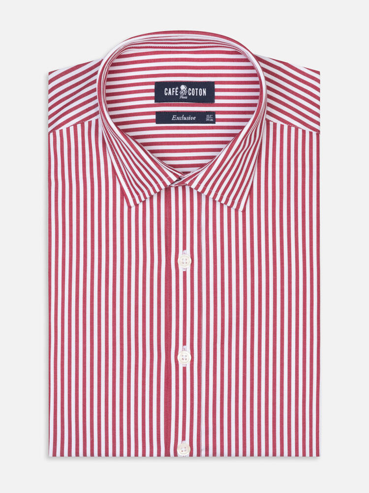 Baillee red stripes slim fit shirt - Point Collar