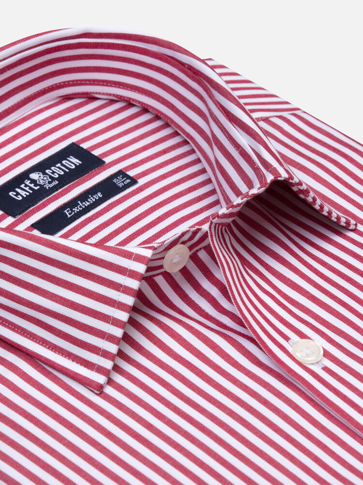 Baillee red stripes slim fit shirt - Point Collar