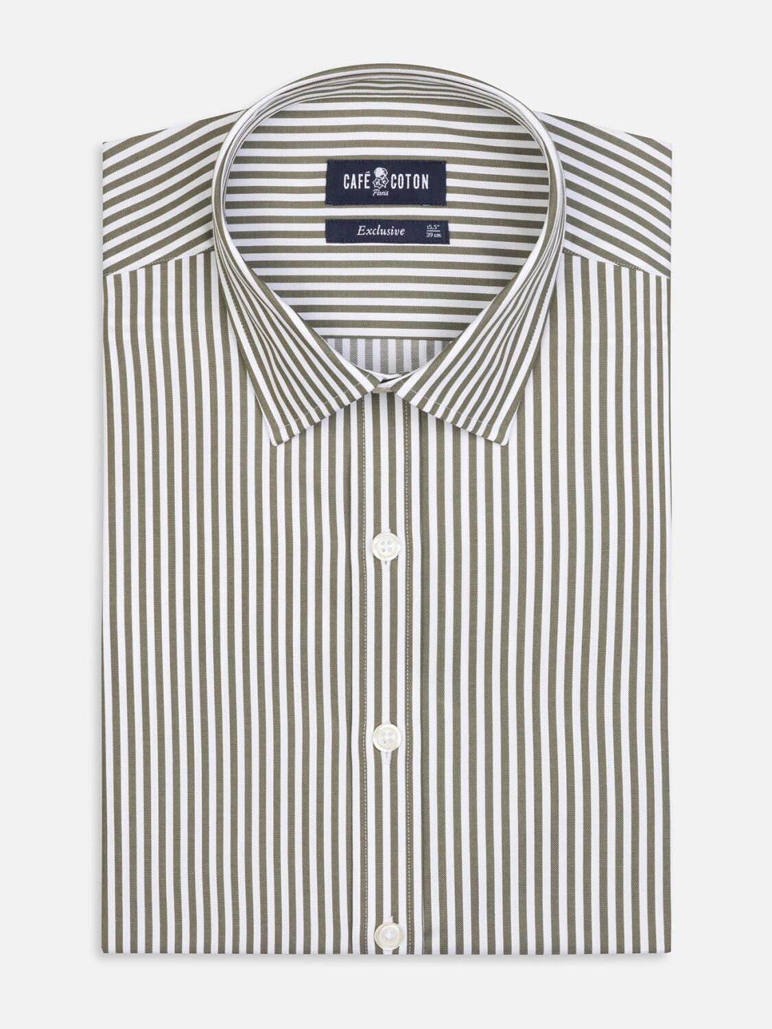 Barry stripe slim fit shirt - Kakhi