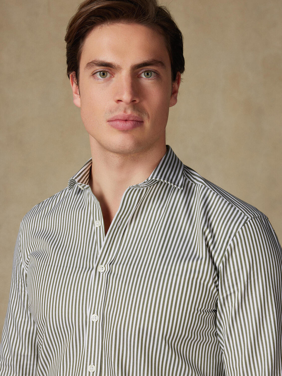 Barry stripe slim fit shirt - Kakhi