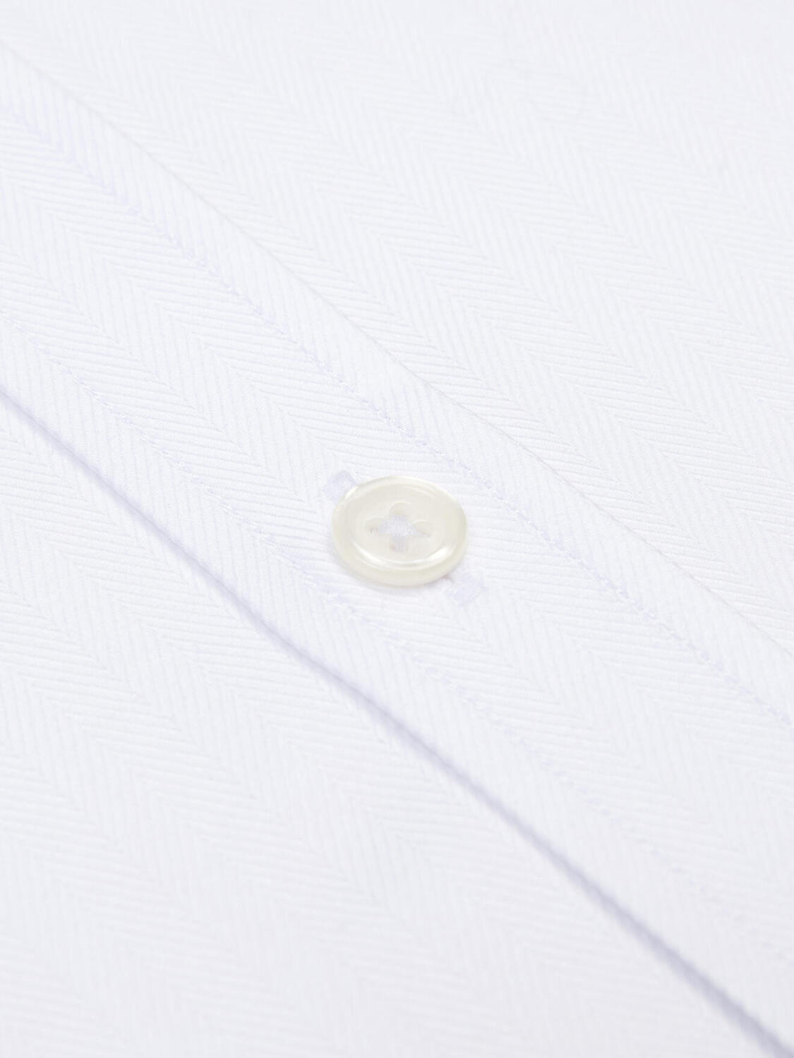 White herringbone slim fit shirt - Point collar